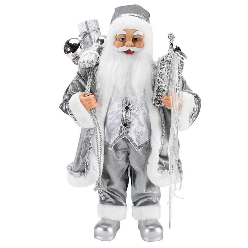 45 ~ 62cm joulu Standing Santa Claus Ornament Decoration Figurine Collection Fabric Holiday Festival Xmas Pehmo Custom tuote