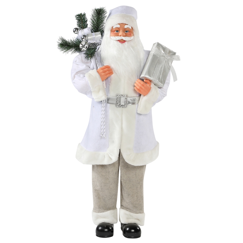 30 ~ 110cm joulu valkoinen seisoo Santa Claus Gift Bag Ornament Decoration Festival loma Figurine Collection Traditional Xmas
